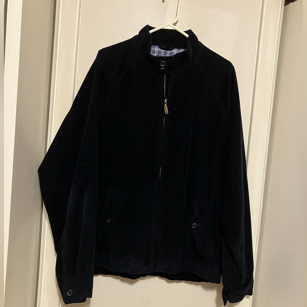 BROOKS BROTHERS 346 NAVY CORDUROY BOMBER JACKET SIZE XL